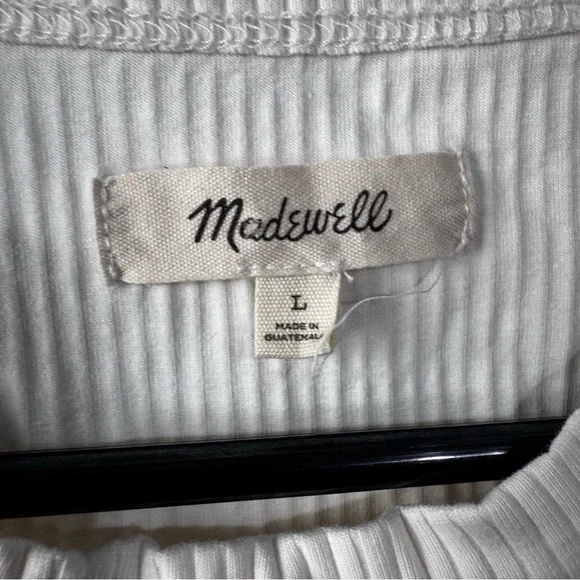 Madewell cream open back Ribbed Bodysuit large - Picture 2 of 7